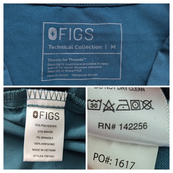 Figs scrubs set Caribbean blue Catarina top Zamora jogger petite - Picture 4 of 14